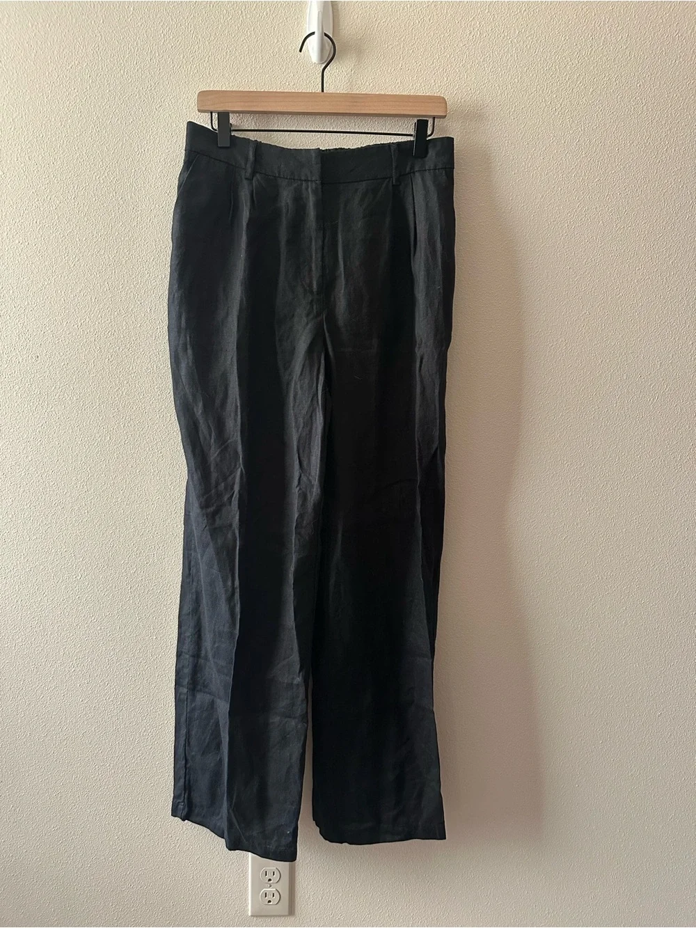 Quince 100% European Linen Pleated Trouser black size 10